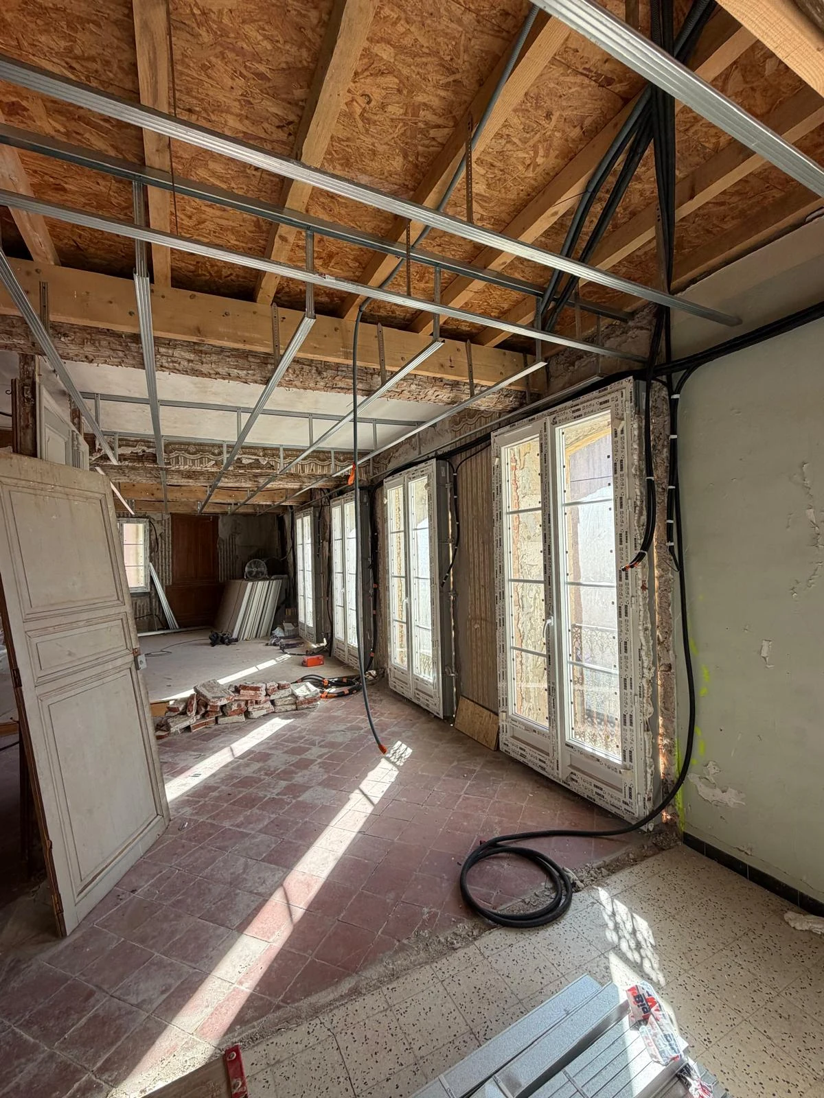 Maison de maître — Chantier · Charpente et ossatures intérieures